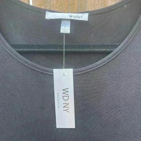 WD.NY Black Pleated Skirt Polka Dot Dress SZ L - Picture 2 of 7